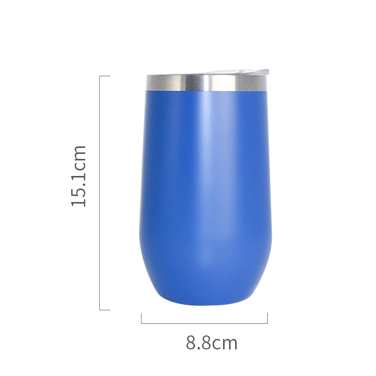 16.5oz Custom Stainless Steel Coffee Mugs Double Walled Egg Wine Cup With Lid Travel Wine Tumbler