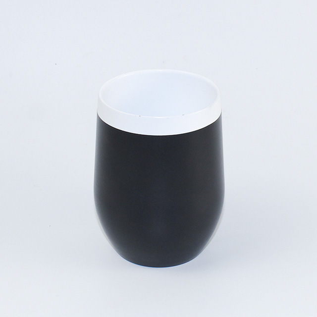 12oz Double Wall Stainless Steel Insulated Wine Stemless Cups with Ceramic Interior for Coffee Wine Cocktails