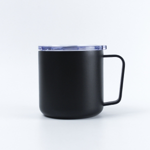 12oz Wholesale Double Wall Vacuum Travel Tumbler Cup Mugs With Handle And Slip Lid