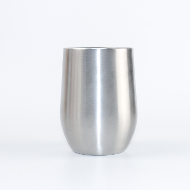 12oz Custom Stainless Steel Coffee Mugs Double Walled Egg Wine Cup With Lid Travel Wine Tumbler