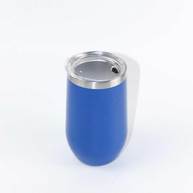 16.5oz Custom Stainless Steel Coffee Mugs Double Walled Egg Wine Cup With Lid Travel Wine Tumbler