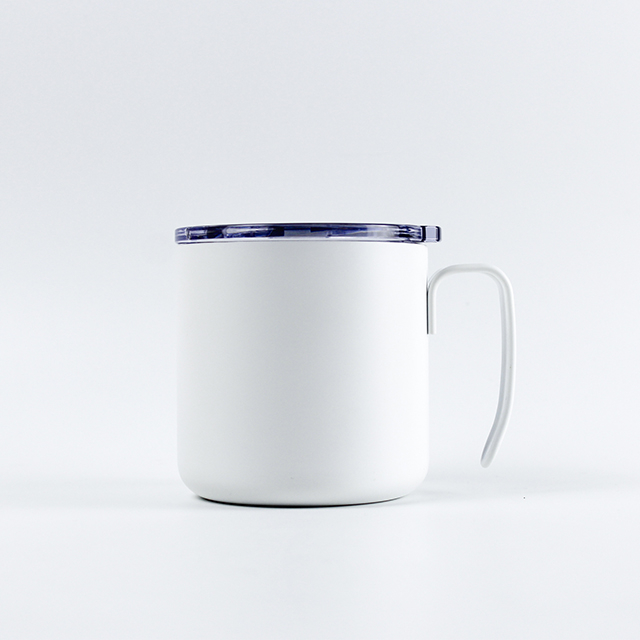 12oz Customized Logo Stainless Steel Double Walled Vacuum Insulated Coffee Mug Camping Mug with Slip Lid