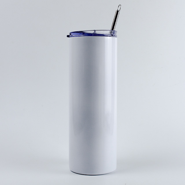 21oz Straight Skinny Stainless Steel Vaccum Sublimation Blanks Tumbler With Lip And Stainless Steel Straw