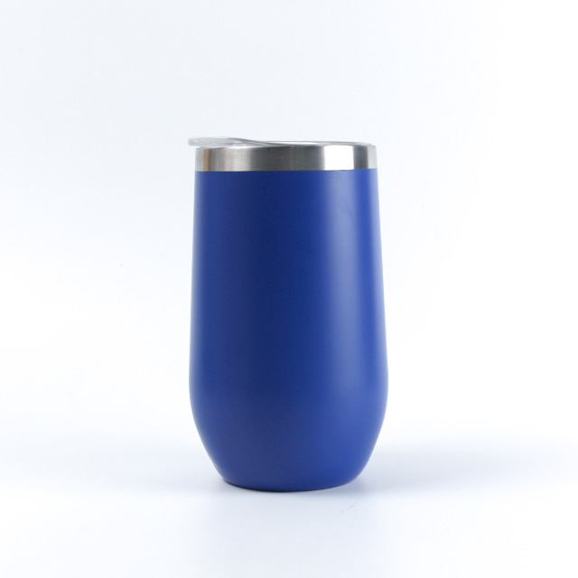 16.5oz Custom Stainless Steel Coffee Mugs Double Walled Egg Wine Cup With Lid Travel Wine Tumbler