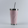 20oz Powder Coat Stylish Rhombus Double Wall Stainless Steel Insulation Tumbler Sport Car Travel Drink Bottle With Lid And Straw 