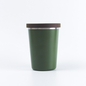 Multi-size Custom logo double wall stainless steel vacuum insulated reusable coffee cup with silicone lid