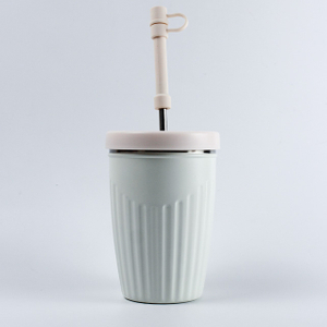 12oz Fashionable Design Wholesale Double Wall 304 Stainless Steel Insulated Vacuum Coffee Tumbler With straw And Lid