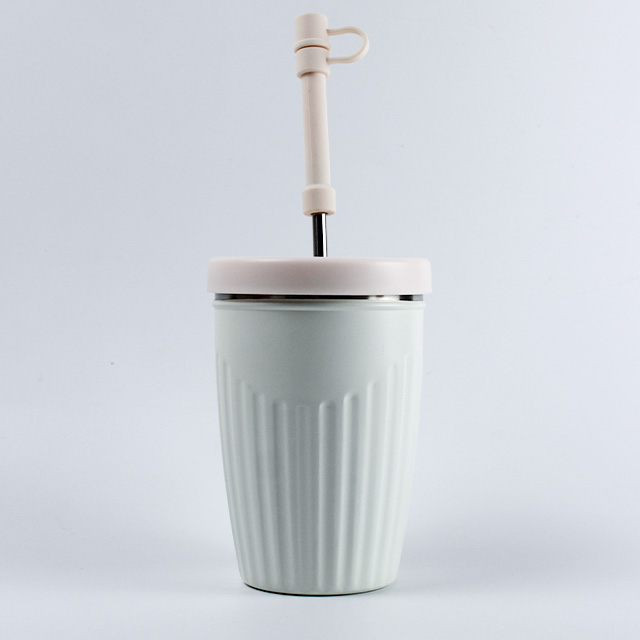 12oz Fashionable Design Wholesale Double Wall 304 Stainless Steel Insulated Vacuum Coffee Tumbler With straw And Lid